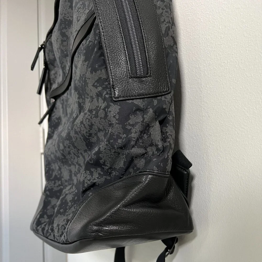 TUMI Dalston Massie Black Camo Nylon and Leather Laptop Backpack